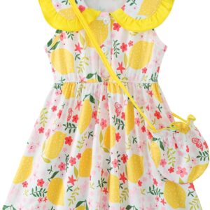 Baby Girl Blue Floral Sleeveless Polo Collar Summer Dress - Image 13