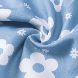 Baby Girl Blue Floral Sleeveless Polo Collar Summer Dress - Image 6