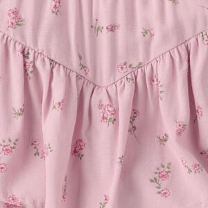 Girls Pink Floral Ruffle Tiered Skirt - Image 4