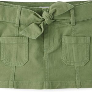 Girls Pink Paperbag Waist Utility Skirt with Tie Belt - Image 4