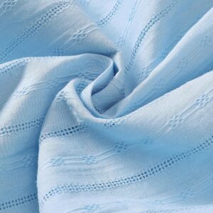 Light Blue Puff Sleeve Baby Dress with White Peter Pan Collar - Image 5